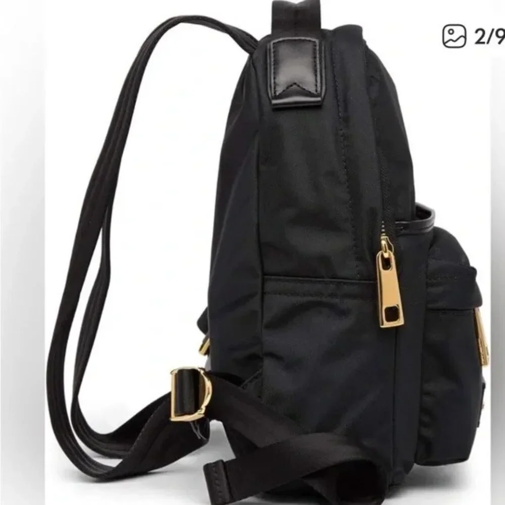 Marc Jacobs Nylon Varsity Small Backpack in Black with gold hardware - Picture 2 of 5